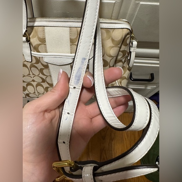 Coach Signature Stripe Nancy Satchel Handbag - Picture 12 of 12